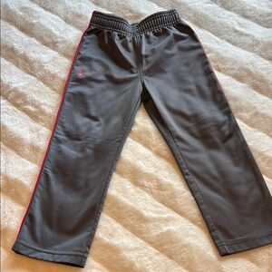 Gray Kids Track Pants with red Accents